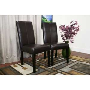  Baxton Studio Set of 2 Amat Leather Dining Chairs 