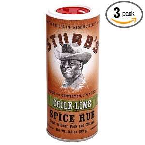 Stubbs Chili Lime Rub 3.5oz Canisters: Grocery & Gourmet Food