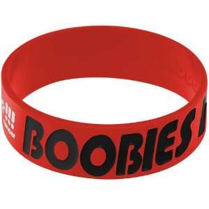  Red Black Boobies Rock Breast Cancer Bracelet: Jewelry