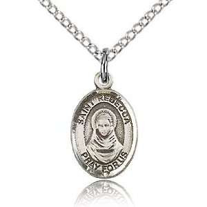  Sterling Silver 1/2in St Rebecca Charm & 18in Chain 