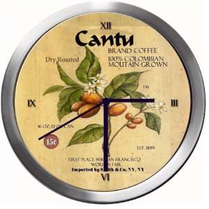  CANTU 14 Inch Coffee Metal Clock Quartz Movement: Kitchen 