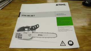 Stihl MS 200 T Chainsaw Instruction and Owners Manual  