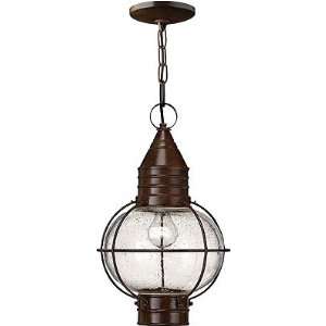   Cape Cod Hanging Porch Light With Clear Seedy Glass