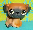   Pet Shop~#1221 BROWN PUG PUPPY DOG GRAY MUZZLE No Magnet~C139 RARE LPS