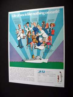 Lines Butler Cabin Steward Barber 1968 print Ad  