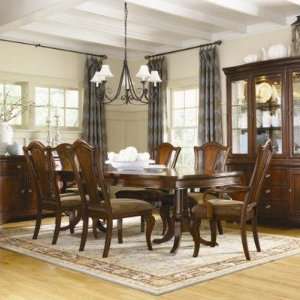 American Traditions Rectangular Pedestal Dining Table in Distressed 