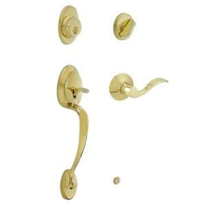  Schlage Entrance Handleset Plymouth Design Bright Brass 