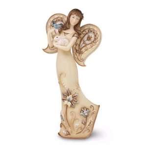   Paisley Kindness Angel Holding Bunny and Bird Figurine: Home & Kitchen