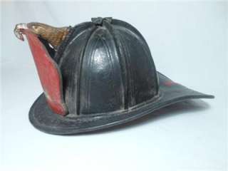 19th Century Antique Leather Cairns Firemen Fire Helmet with EAGLE 