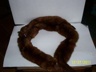 Vintage Real Mink Fur Pelt Stole Collar   Glass Eyes WOW!!!  