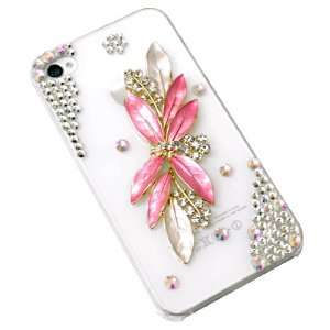  Crystal Case for iPhone 4 & iPhone 4S   3 Dimensional Pink 
