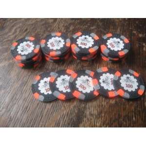  25 Paulson World Top Hat & Cane Clay Poker Chips: Black 