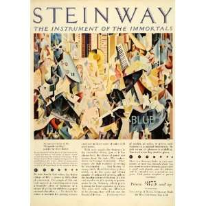 1928 Ad Steinway Pianos Abstract Art Earl Horter Musical Instruments 