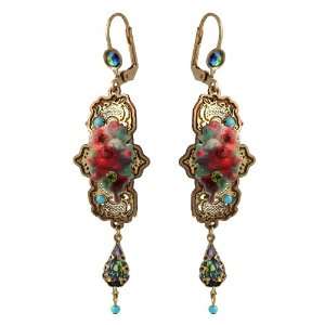 Michal Negrin Authentic Dangle Earrings Ornate with Formatted Metal 
