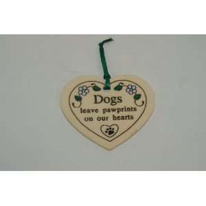    Hanging Ceramic Plaque Dogs Leave Pawprints