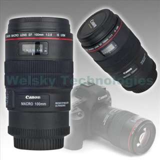 350ml Canon Lens 100mm Thermo Stainless Interior Coffee Cup Mug 1:1 