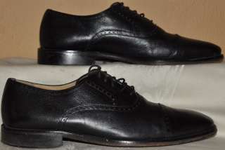 Bostonian Crown Windsor ITALY black leather cap toe oxfords/shoes,mens 