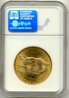 1908 $20 St. Gaudens Gold No Motto NGC MS64 Coin  