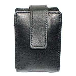 Leather Cellphone Cover Case With Metal Belt Clip Attachment Black 