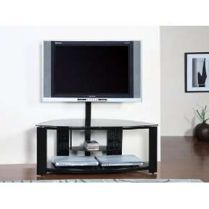   Shelf Corner Flat Panel TV Stand with Post & Bracket