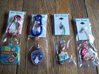New Girl Scout Backpack Vinyl Charms Carabiner Keychain  