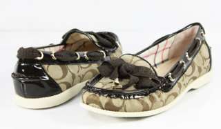 Coach Carisa Flats Womens Shoes in Khaki/Chestnut 787936927884  