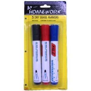   Erase Markers   3 pack   Red,Black,Blue Case Pack 48: Everything Else