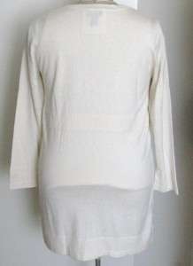 Dialogue Silk Cotton Cashmere Long Cardigan and Shell IVORY LARGE 
