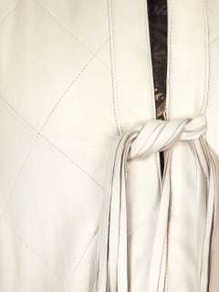Vintage Bonnie Cashin White Quilted Leather Vest 1970s M L  