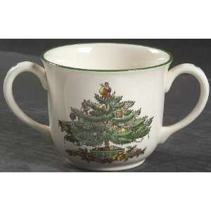  Spode Christmas Tree Green Trim Childs Mug, Fine China Dinnerware 