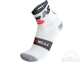 Castelli Garmin Cervelo 9 Road Cycling Socks White L/XL NEW 