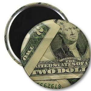  PRINT of TWO DOLLAR Bill Cash 2.25 inch Fridge Magnet 