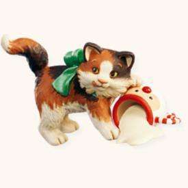   Christmas Ornament MISCHIEVOUS KITTENS #10 CALICO CAT MILK JAR  
