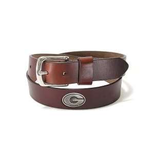    Georgia Bulldogs Brown Oil Tan Leather Belt: Sports & Outdoors