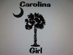 SC South Carolina Girl Palmetto Tree decal sticker  