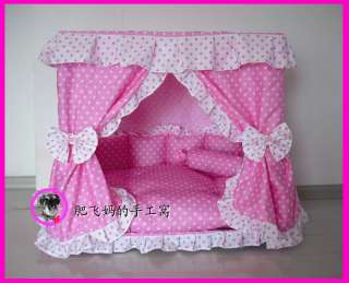 Sweet Princess Dog Cat handmade bed house Pink S,M  