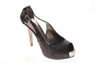 Guess NEW Hondola Glitter Stiletto Womens Platform High Heels Black 