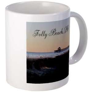 Folly Beach Pier, Charleston SC South Carolina Coast Ceramic Coffee 