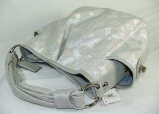 Coach Parker Cece Op Art Signature Shoulder Bag Silver 13508 