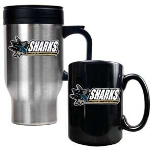  San Jose Sharks Coffee Cup & Travel Mug Gift Set: Sports 