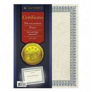 Southworth Company, Agawam, MA Blue/Green Border Parchment Certifi