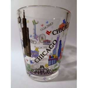  Chicago Illinois Attractions Collage Shot Glass: Kitchen 
