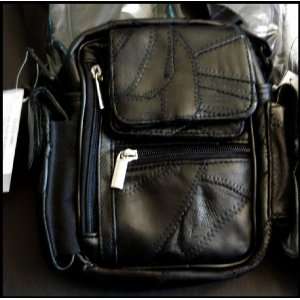  Genuine Patch Leather Multi Pocket Organizer Black: Beauty