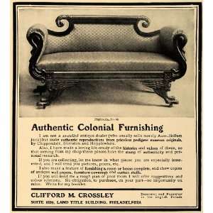   Colonial Pratt Sofa Chippendale PA   Original Print Ad