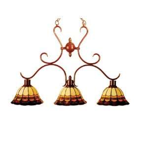Dale Tiffany TH100741 Chn Malcolm Hanging Light, Antique Brown and Art 