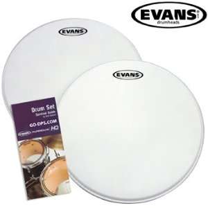 Evans Power Center Reverse Dot Snare Drum Head 2 pack, 14 Inch & Drum 