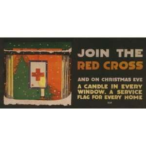 World War I Poster   Join the Red Cross and on Christmas eve a candle 