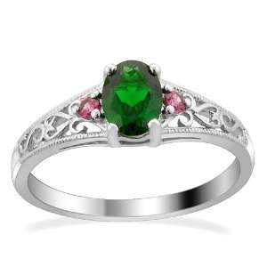   86cts Chrome Diopside and Rhodolite Garnet ring (Size 7) Jewelry