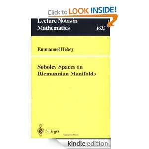  Sobolev Spaces on Riemannian Manifolds (Lecture Notes in 