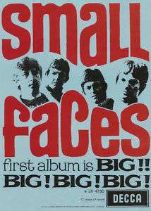 SMALL FACES POSTER. Mod, 60s pop, psychedelia.  
